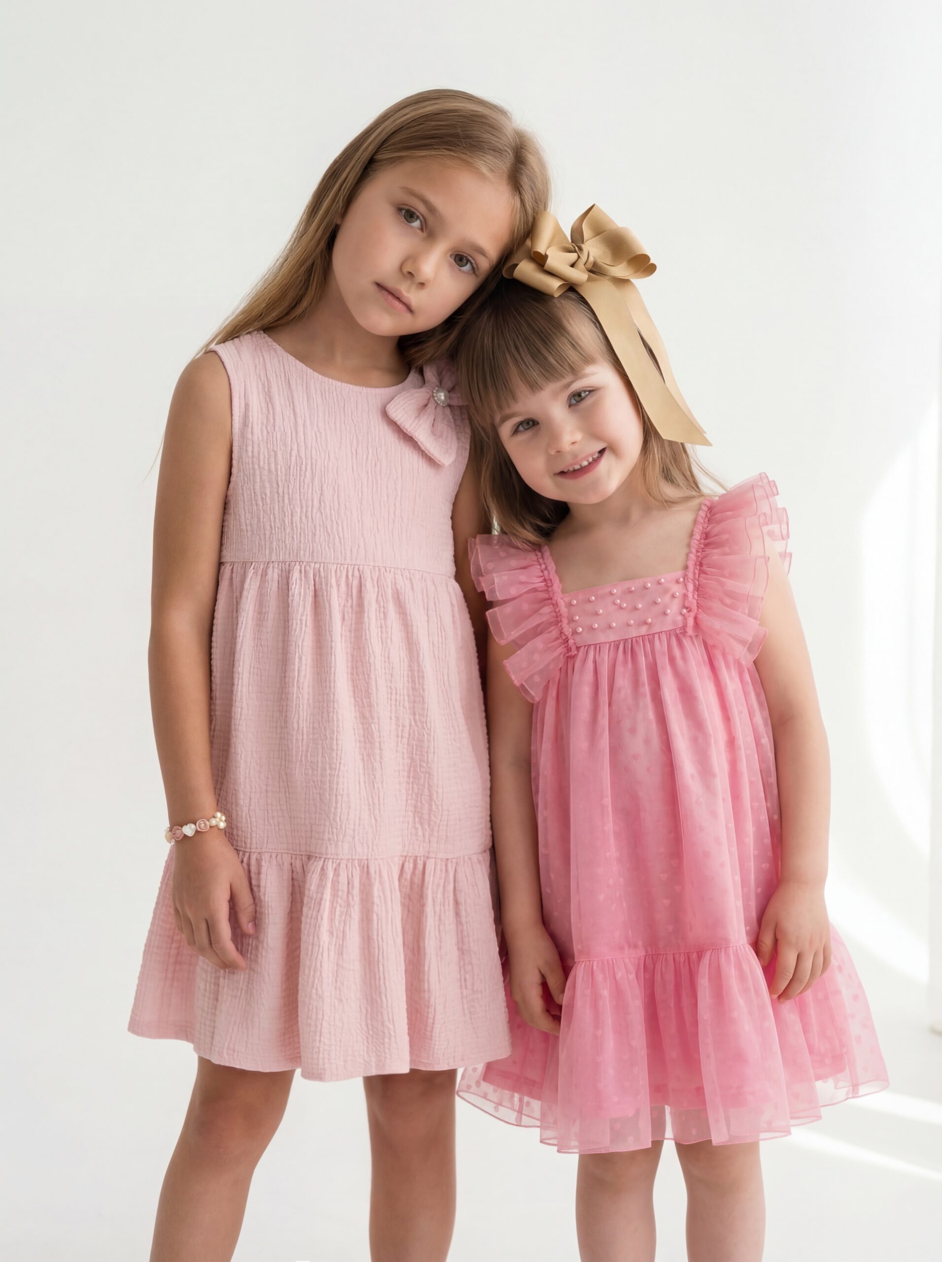 Meninas em vestidos Le Petit da coleção Primavera 26